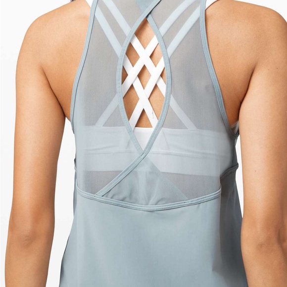 NWT Lululemon Run Off Route Tank Top - Blue Cast - Picture 4 of 8
